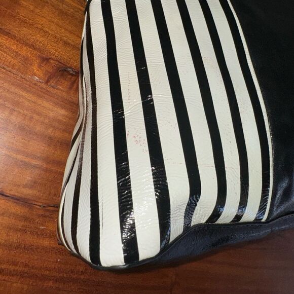 Badgley Mischka black/white 
Belle Selena Striped
Convertible Satchel - Picture 9 of 16